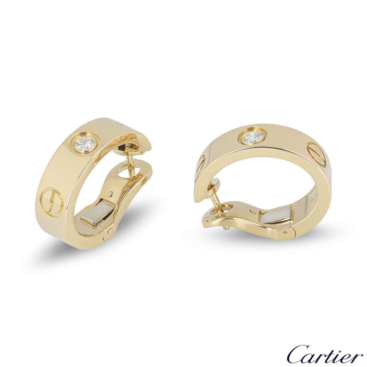 Cartier Yellow Gold Love Hoop Earrings B Rich Diamonds